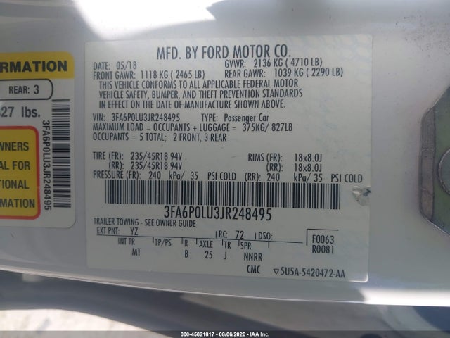 2018 FORD FUSION HYBRID SE photo 9