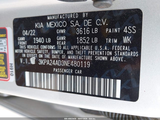 2022 KIA RIO S 9