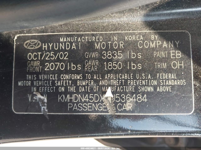 2003 Hyundai ELANTRA GLS/GT 照片 9