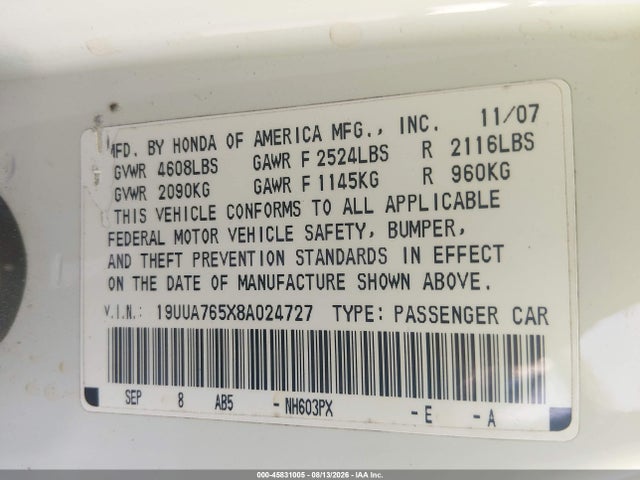 2008 Acura TL TYPE S photo 9