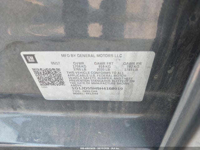 2017 CHEVROLET SONIC LT AUTO 10