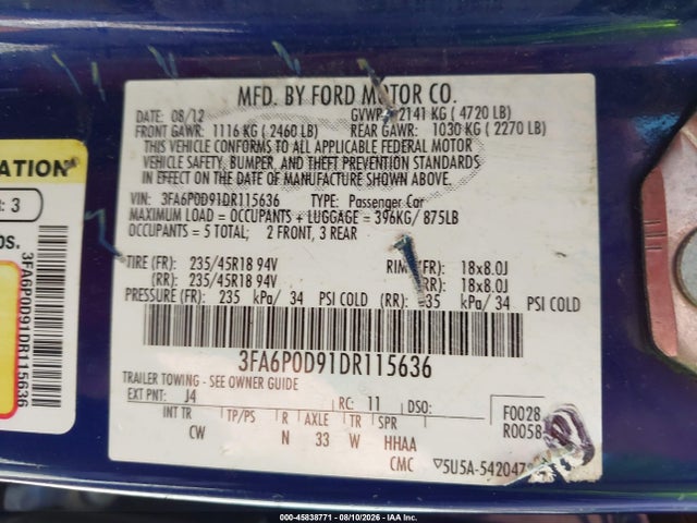 صورة 9 لـ 2013 FORD FUSION TITANIUM
