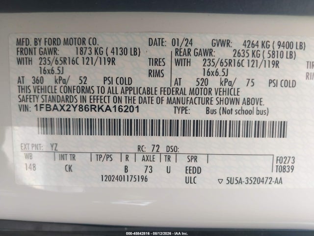 2024 FORD TRANSIT-350 PASSENGER VAN XLT 9