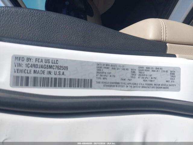 2021 DODGE DURANGO SXT PLUS AWD 9