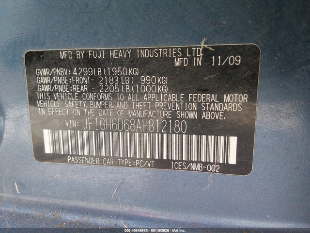 2010 Subaru IMPREZA OUTBACK SPORT 照片 9