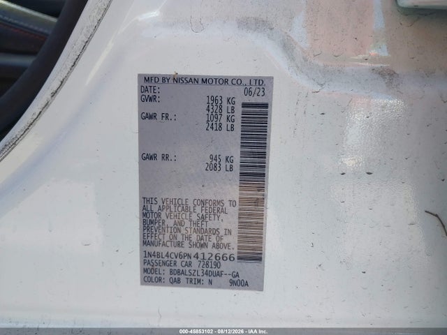2023 NISSAN ALTIMA SR FWD 9