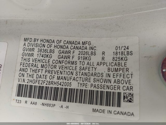 2024 HONDA CIVIC LX 9