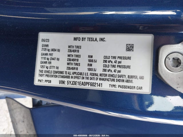 2023 Tesla MODEL 3 REAR-WHEEL DRIVE 照片 9