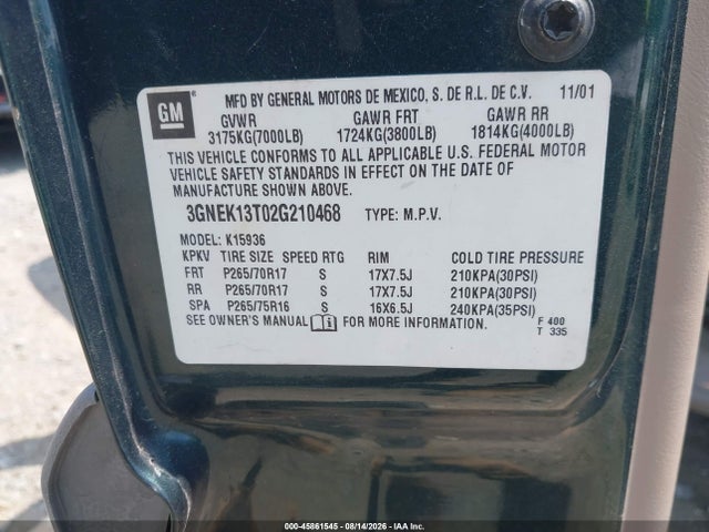 2002 Chevrolet AVALANCHE 1500 照片 9