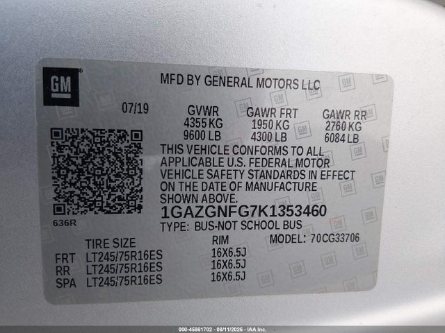 2019 CHEVROLET EXPRESS 3500 LS 9