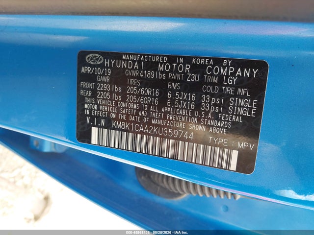 2019 HYUNDAI KONA SE 9