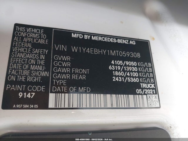 2021 MERCEDES-BENZ SPRINTER 2 STANDARD ROOF V6 9
