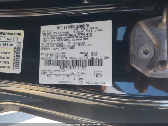 2019 FORD MUSTANG ECOBOOST PREMIUM 9