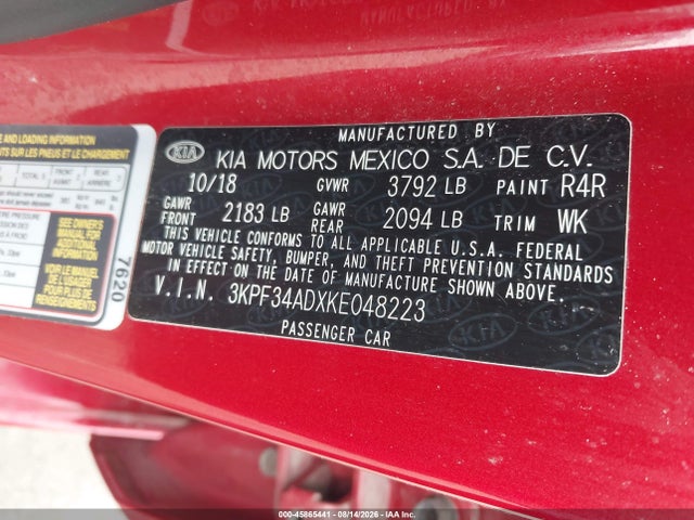 صورة 9 لـ 2019 KIA FORTE S