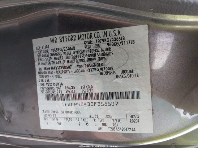 صورة 9 لـ 2003 FORD MUSTANG