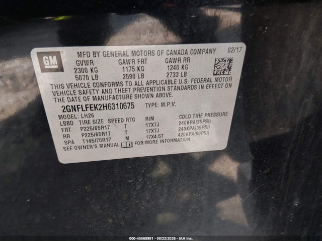 2017 CHEVROLET EQUINOX LT 9