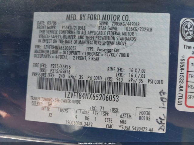 صورة 9 لـ 2006 FORD MUSTANG V6