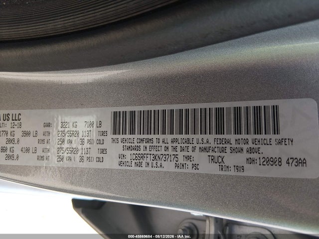2019 RAM 1500 BIG HORN/LONE STAR 4X4 5'7 BOX 9