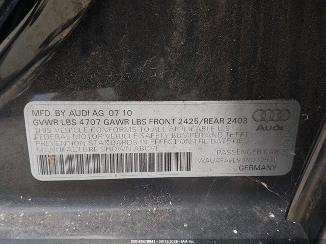 2011 AUDI A4 2.0T PREMIUM 照片 9