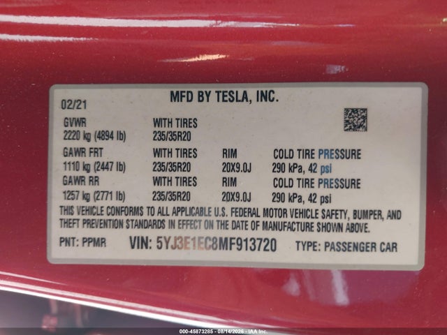 2021 TESLA MODEL 3 PERFORMANCE DUAL MOTOR ALL-WHEEL DRIVE 9