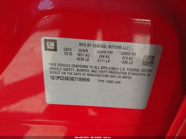 صورة 9 لـ 2016 Chevrolet CRUZE LIMITED LS AUTO