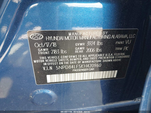 2019 HYUNDAI ELANTRA SEL 9