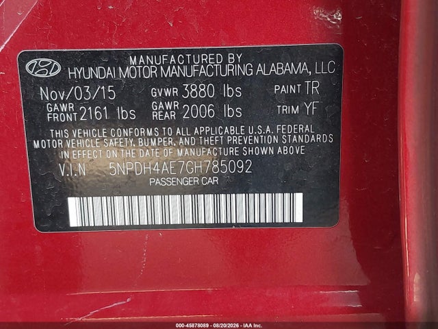 2016 Hyundai ELANTRA VALUE EDITION 照片 9