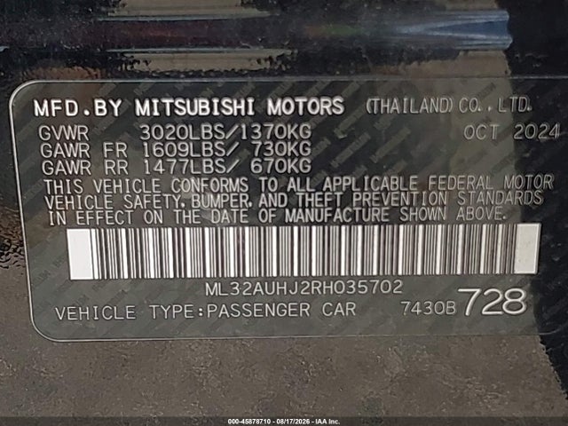 صورة 9 لـ 2024 Mitsubishi MIRAGE ES/LE