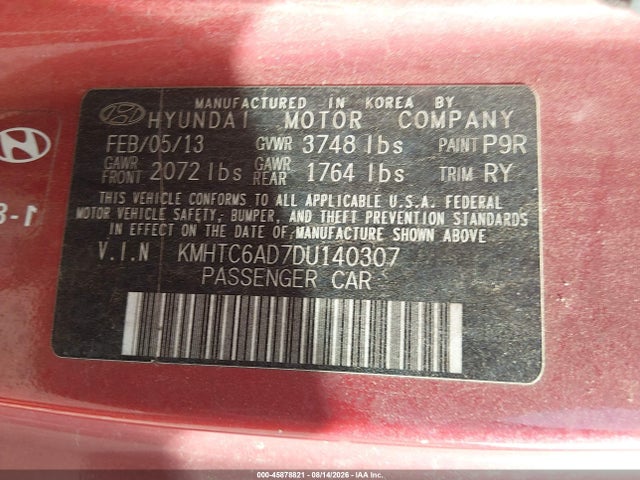 2013 Hyundai VELOSTER BASE W/GRAY photo 9