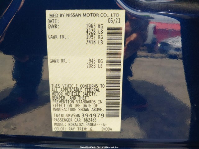 2021 NISSAN ALTIMA S FWD 9