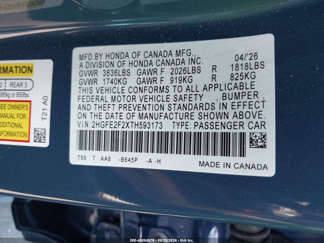 2026 HONDA CIVIC LX 9