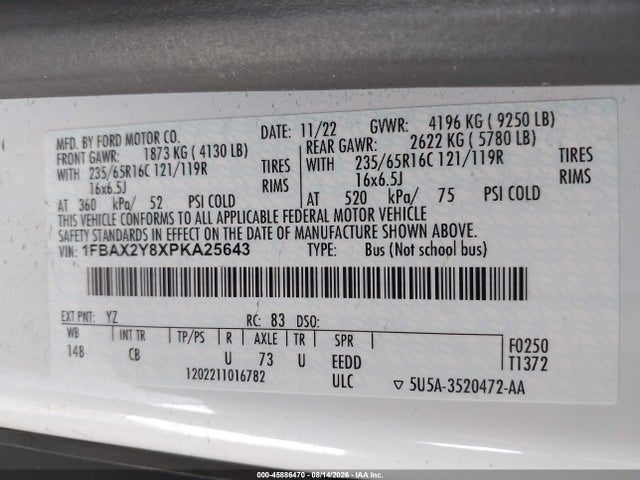 2023 FORD TRANSIT-350 PASSENGER VAN XL 9