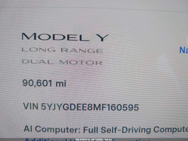 2021 TESLA MODEL Y LONG RANGE DUAL MOTOR ALL-WHEEL DRIVE 14