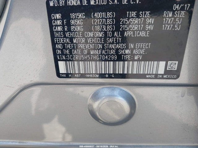 2017 HONDA HR-V EX 9