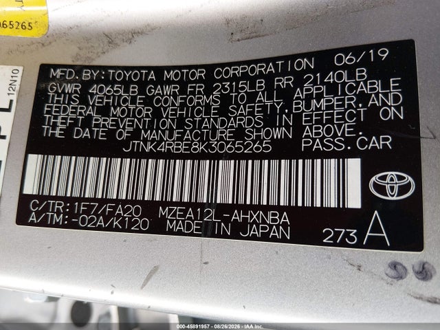 2019 TOYOTA COROLLA SE 9