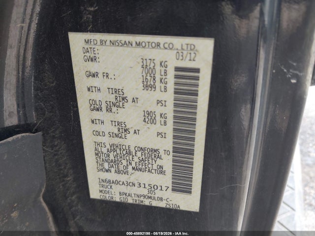 صورة 9 لـ 2012 Nissan TITAN SV