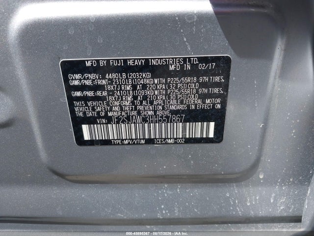 2017 SUBARU FORESTER 2.5I TOURING 9