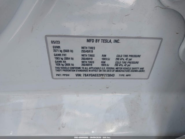 2023 TESLA MODEL Y AWD/LONG RANGE DUAL MOTOR ALL-WHEEL DRIVE 9