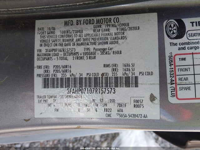 صورة 9 لـ 2007 FORD FUSION SE