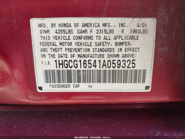 صورة 9 لـ 2001 Honda ACCORD 3.0 EX
