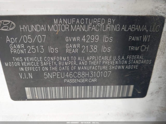 2008 Hyundai SONATA 照片 9
