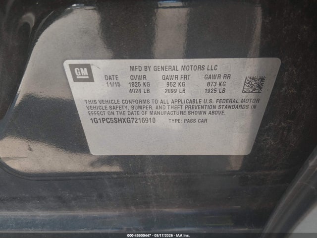 2016 Chevrolet CRUZE LIMITED LS AUTO 照片 9