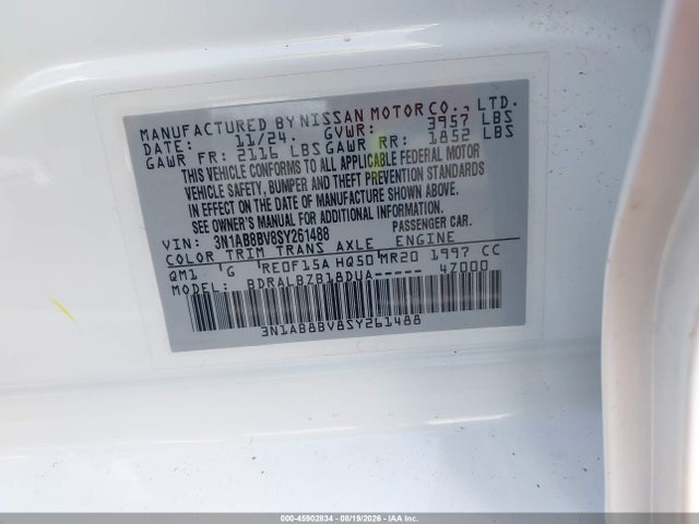 2025 Nissan SENTRA S 照片 9