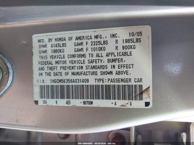 2006 Honda ACCORD 2.4 SE 照片 9