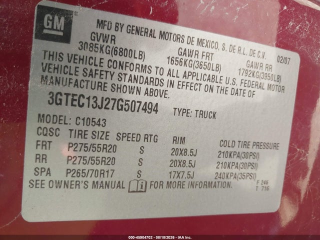 2007 GMC SIERRA 1500 SLT 照片 9