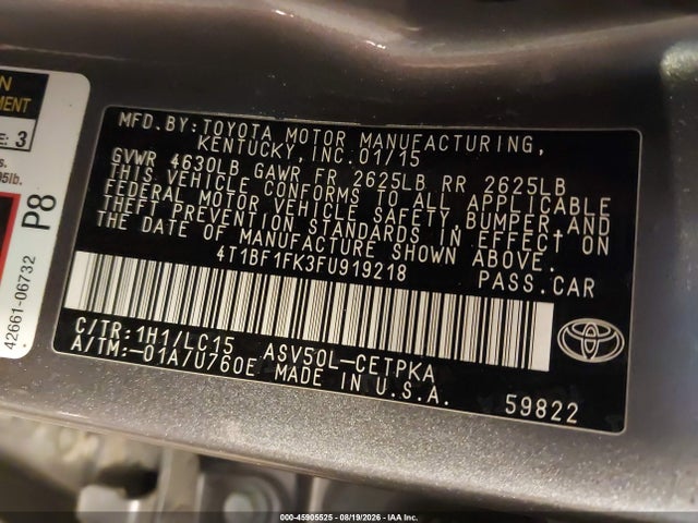 صورة 9 لـ 2015 Toyota CAMRY XSE