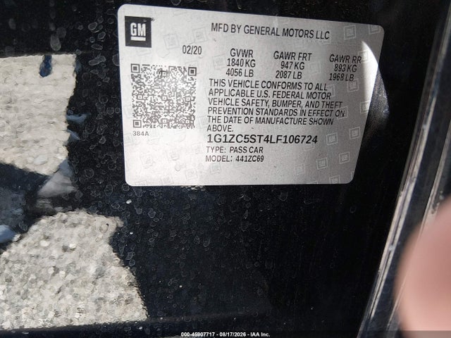 2020 CHEVROLET MALIBU FWD 1FL 9