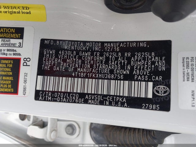 2017 Toyota CAMRY XSE photo 9