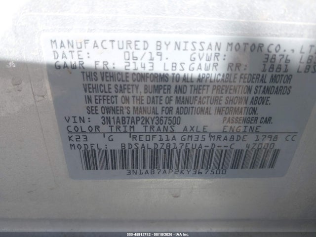 2019 NISSAN SENTRA SV 9