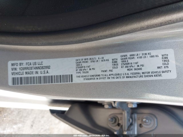 2022 RAM 1500 LONE STAR 4X2 6'4 BOX 9